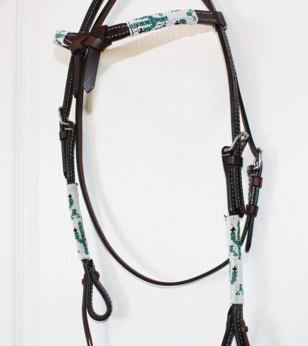 Leather Headstall Beaded For Sale