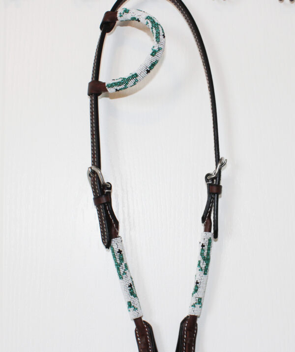 Leather Headstall Beaded For Sale