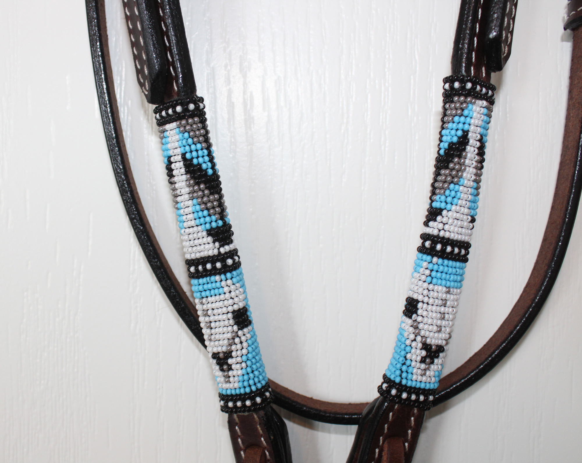 Leather Beaded Bridle For Sale