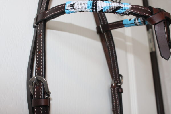 Leather Beaded Bridle For Sale