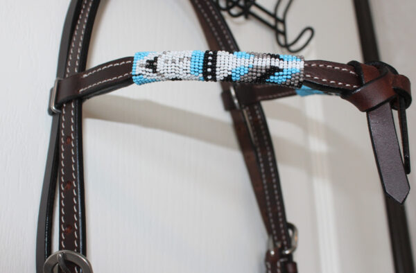 Leather Beaded Bridle For Sale