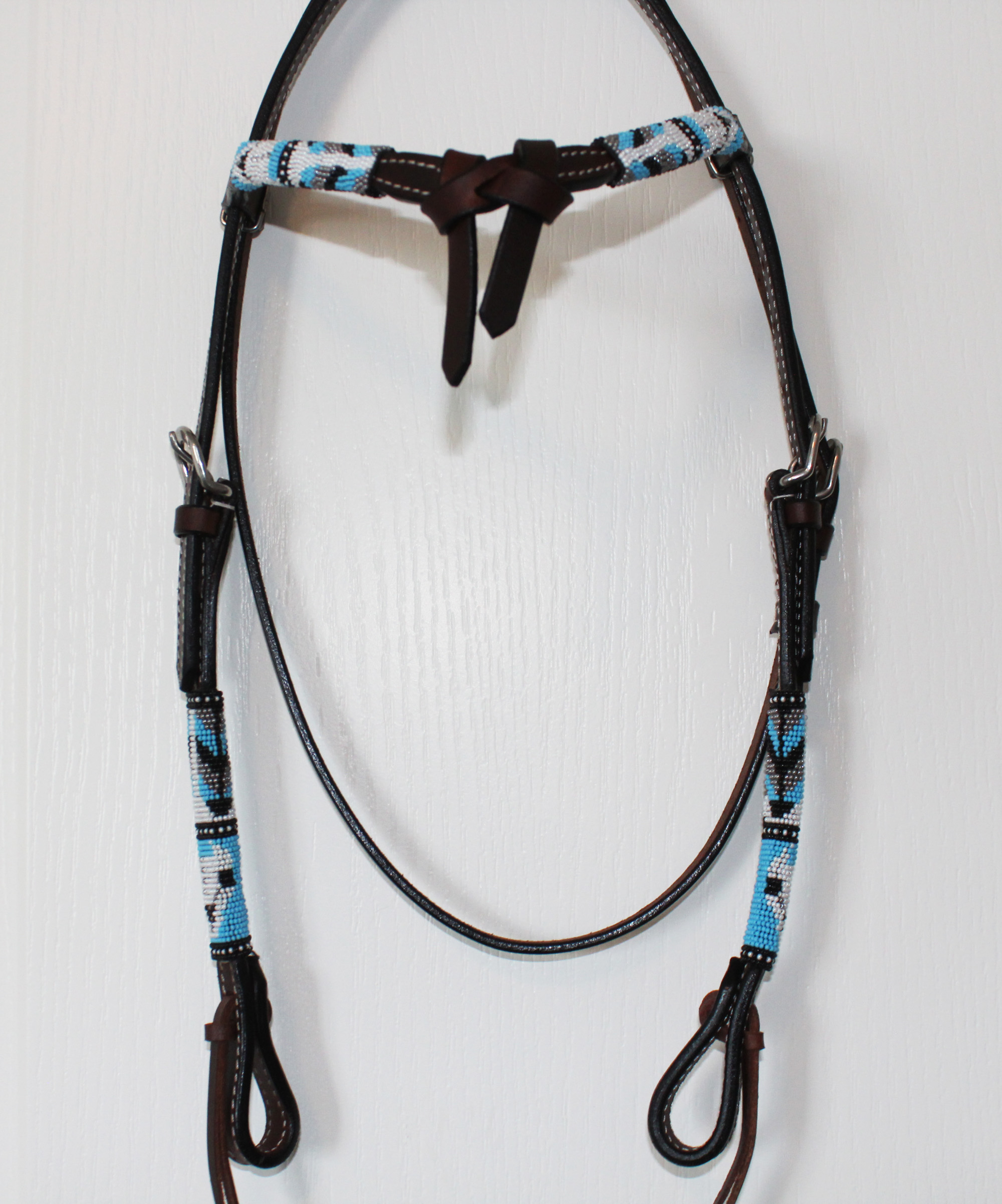 Leather Beaded Bridle For Sale
