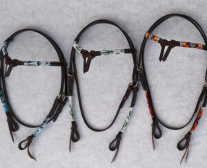 leather beaded bridle for sale
