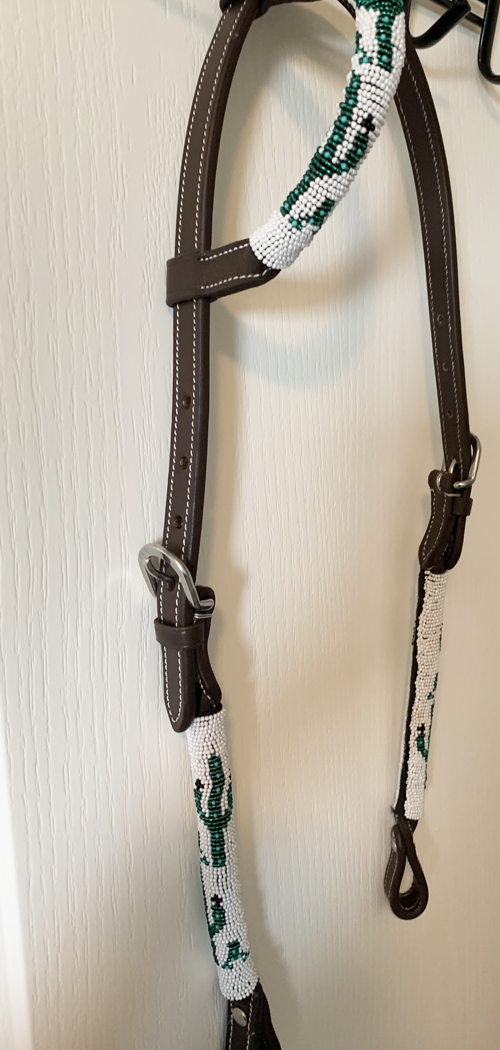 One Ear Headstall - White Cactus - Image 6