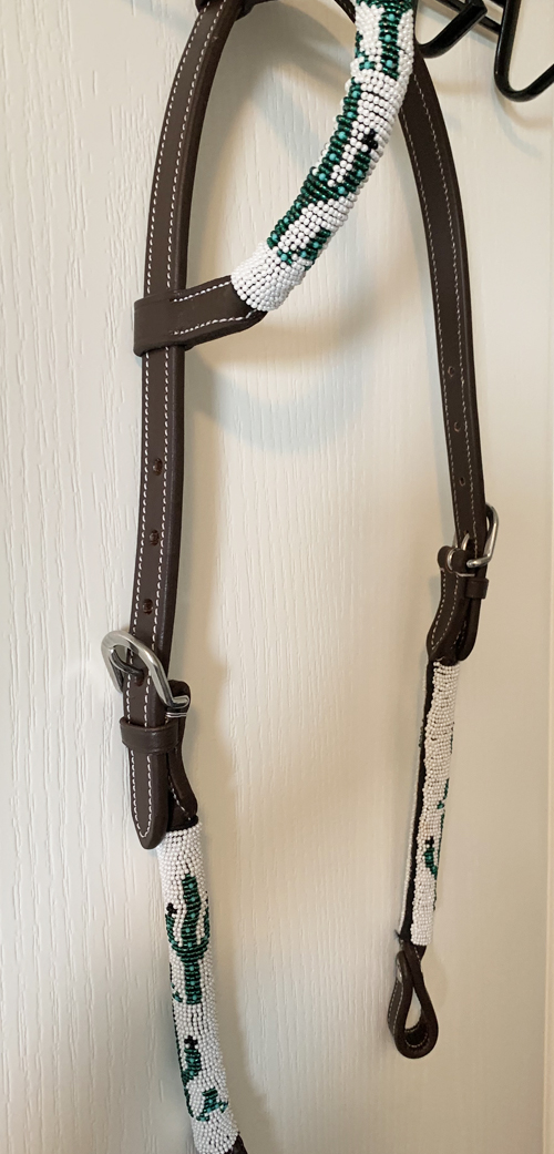One Ear Headstall - White Cactus - Image 5