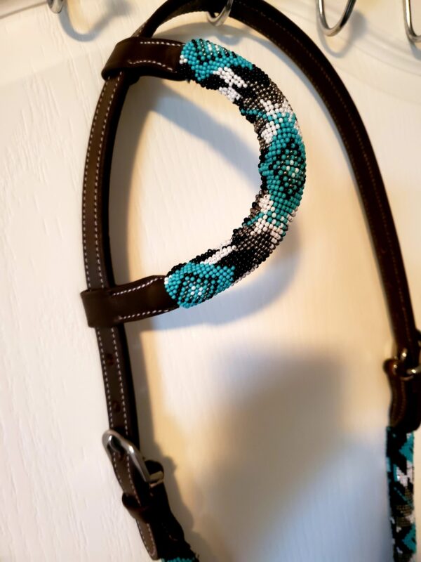 leather beaded headstall