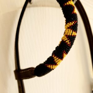beaded leather headstall