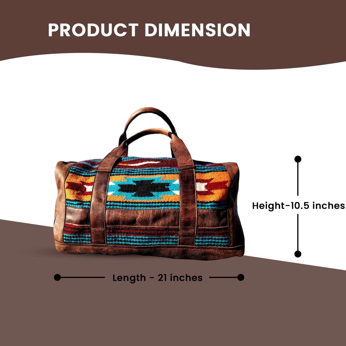 Leather Saddle Blanket Duffel Bag- The Aquarius - Image 4