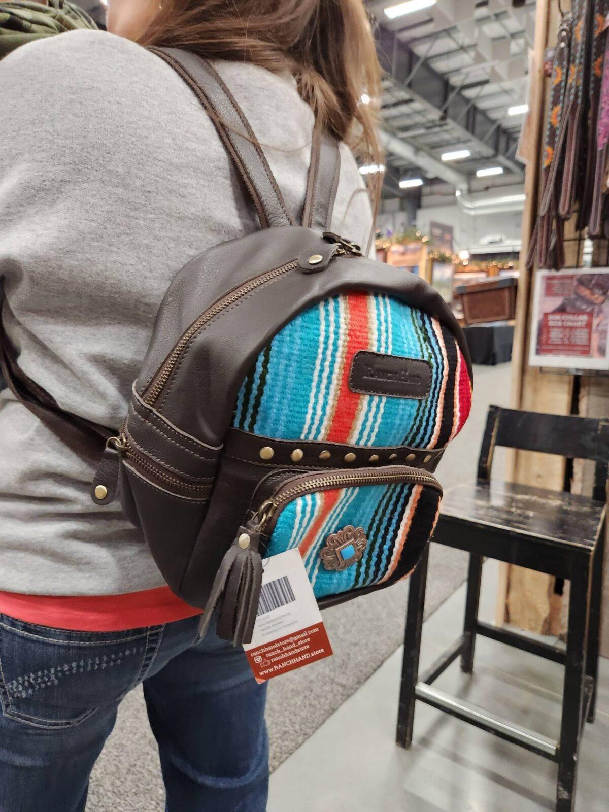 Mini Slouchy Leather Backpack/Purse- Dreaming in Turquoise