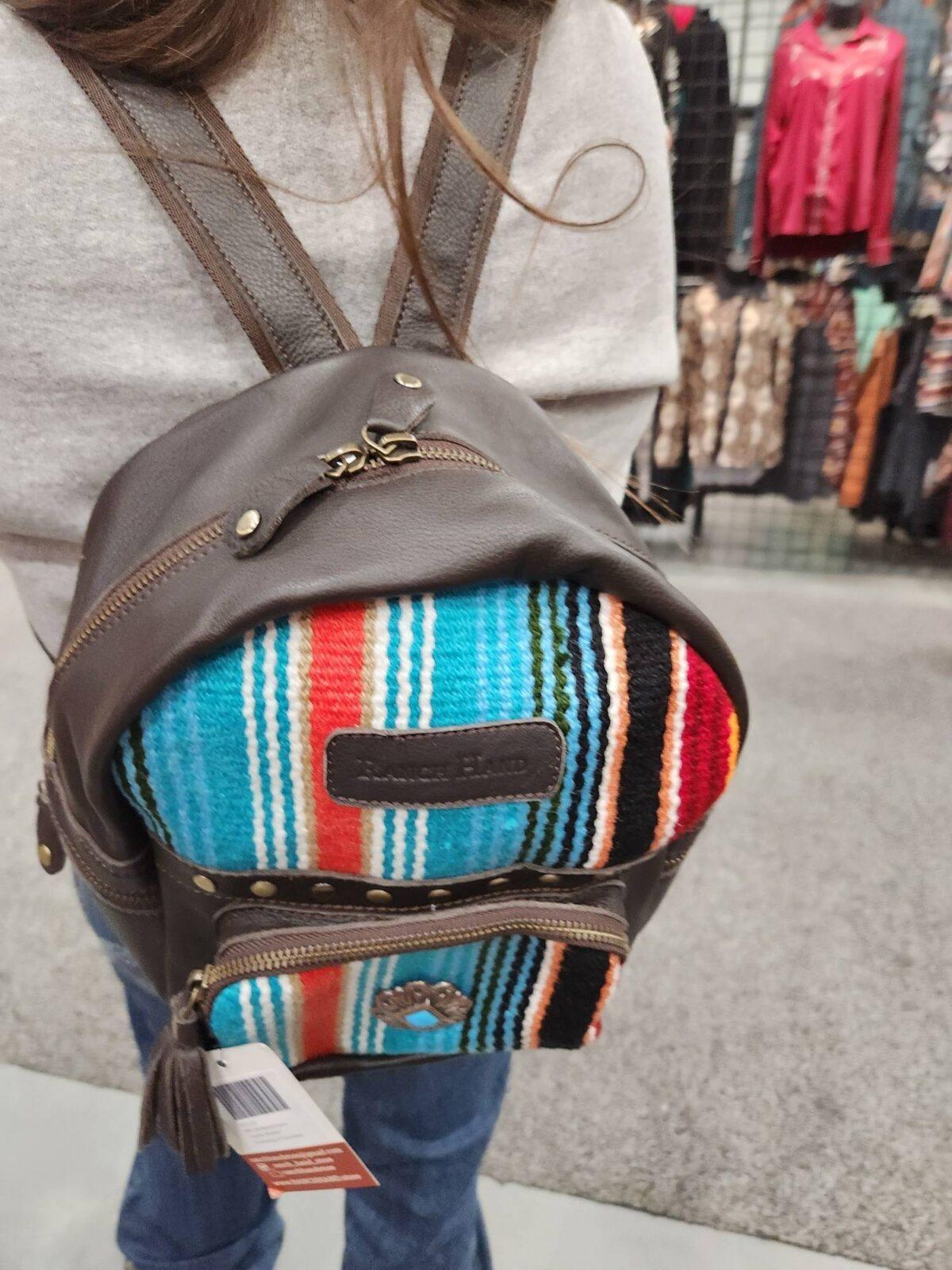 Mini Slouchy Leather Backpack/Purse- Dreaming in Turquoise - Image 2