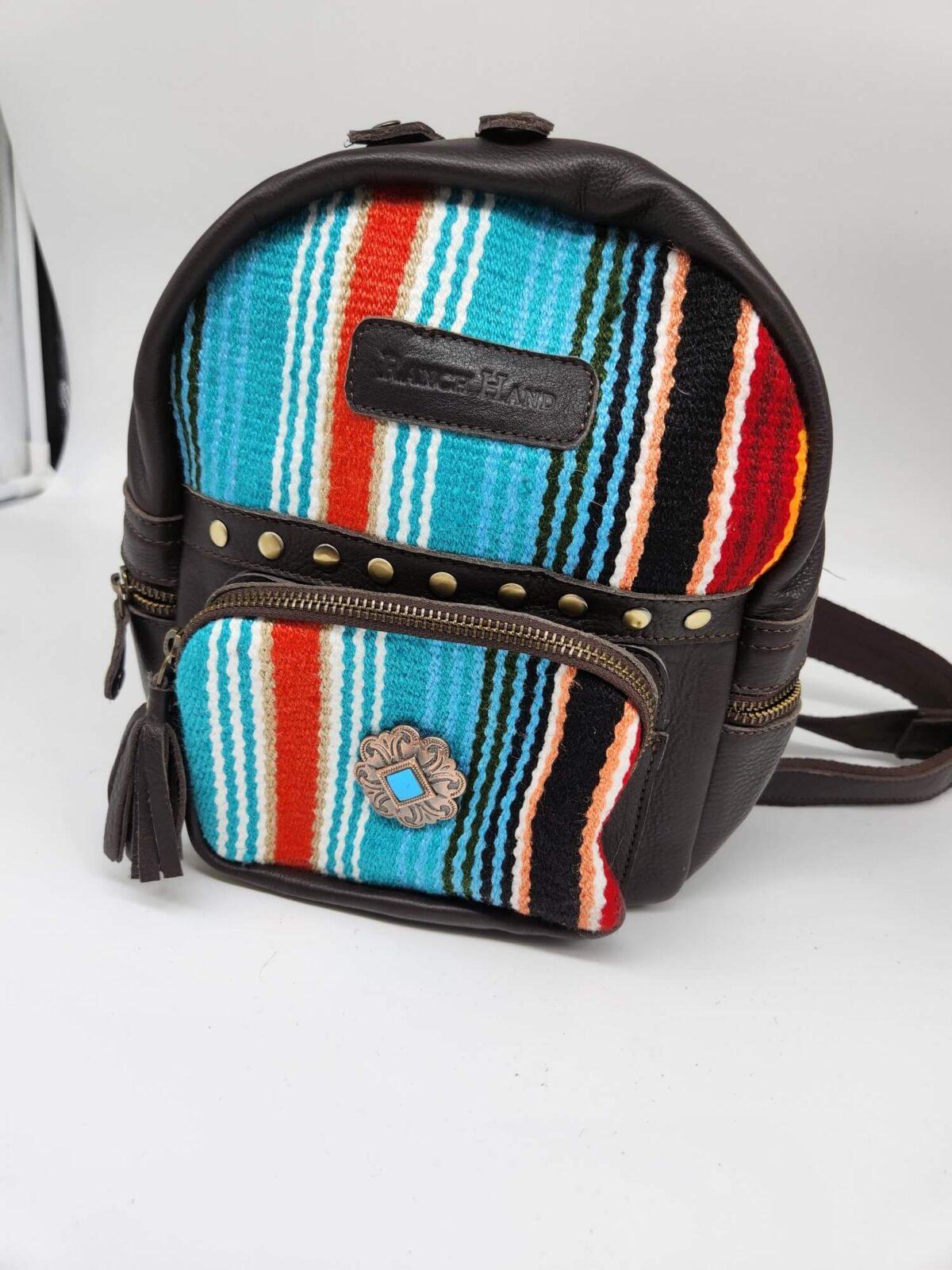 Mini Slouchy Leather Backpack/Purse- Dreaming in Turquoise - Image 5