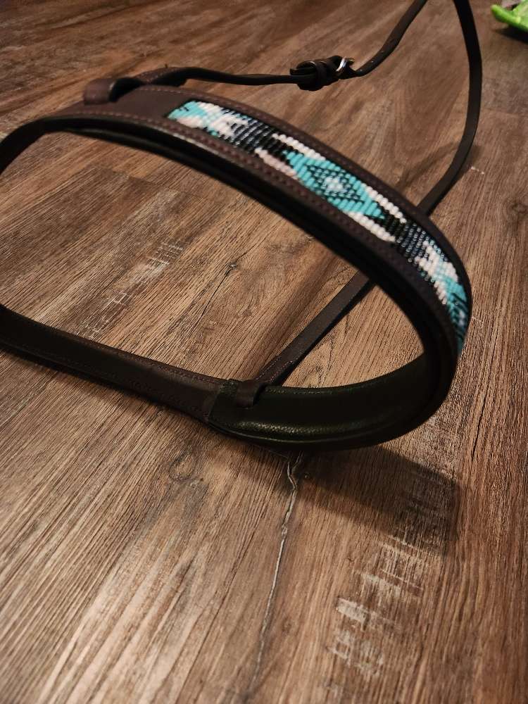 Diamonds in Turuqoise- Beaded - Noseband/Tiedown - Image 3